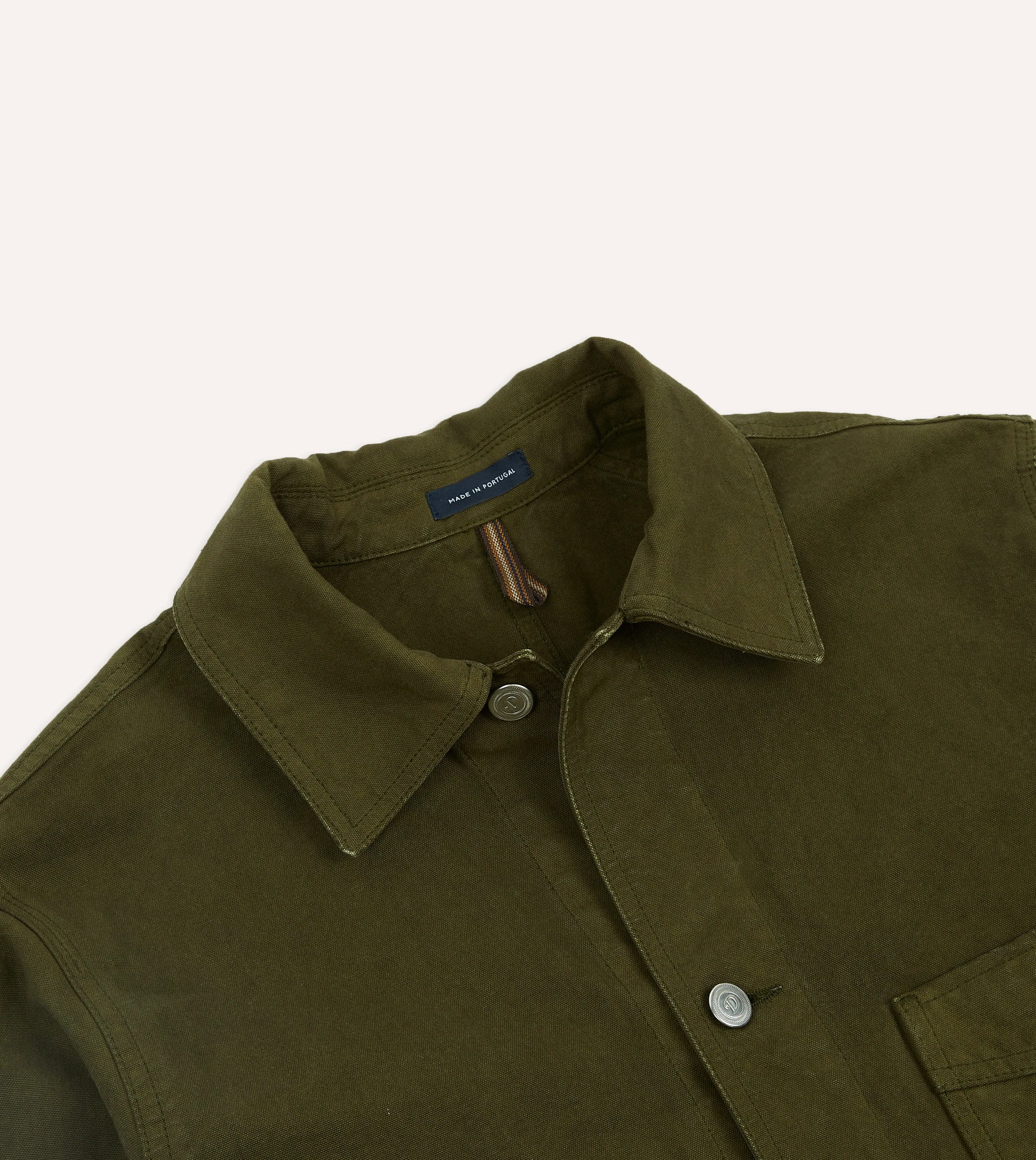 Olive Cotton Duck Canvas Five-Pocket Chore Jacket