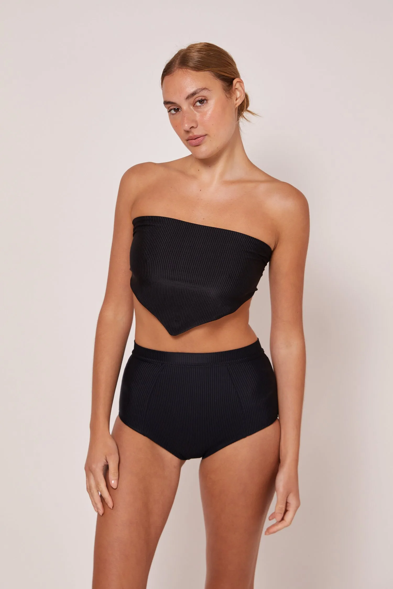 OLIVIA MULTI WAY HALTER BIKINI TOP - BLACK