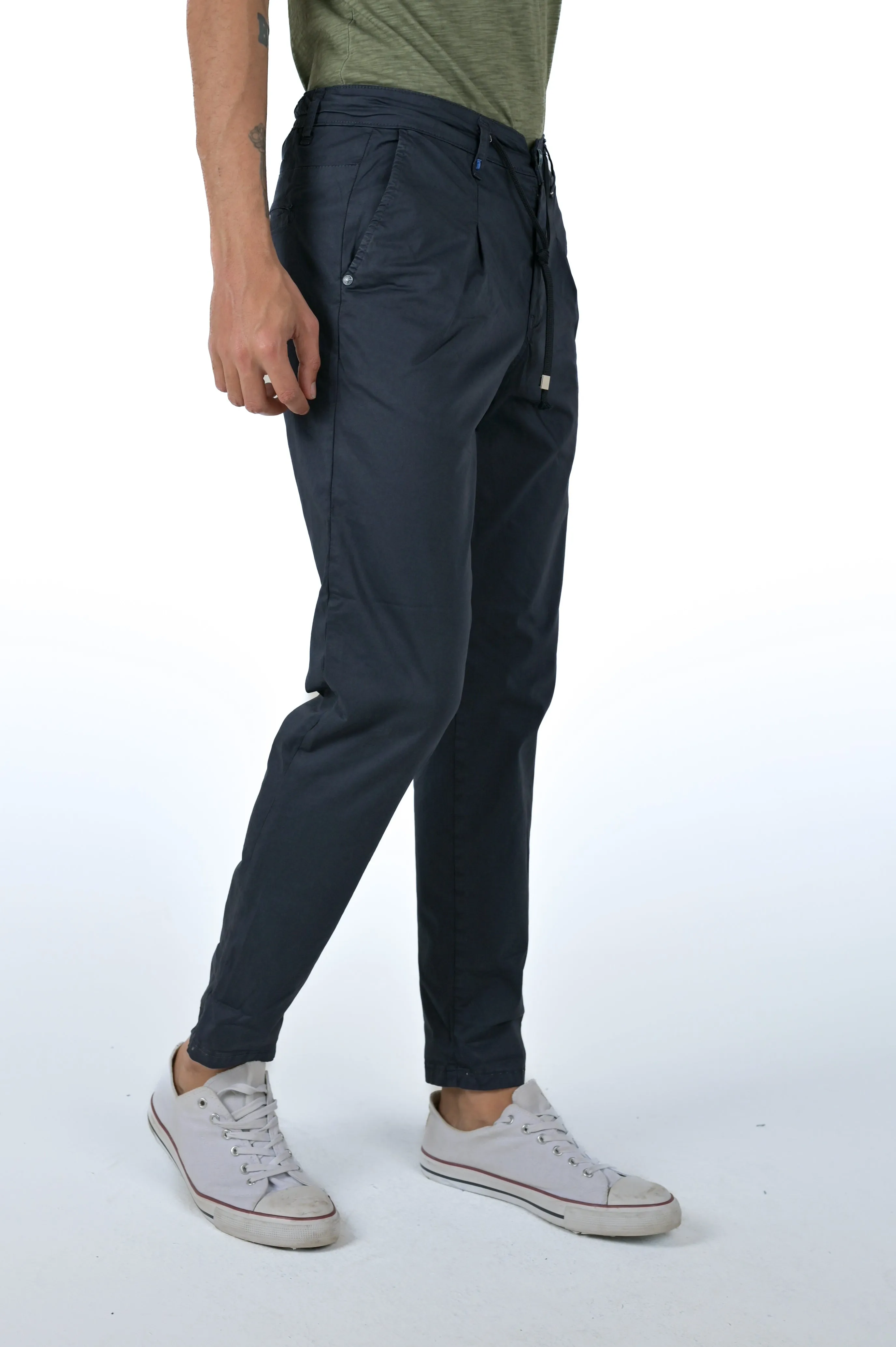 Pantaloni regular Different Raso Blu SS24