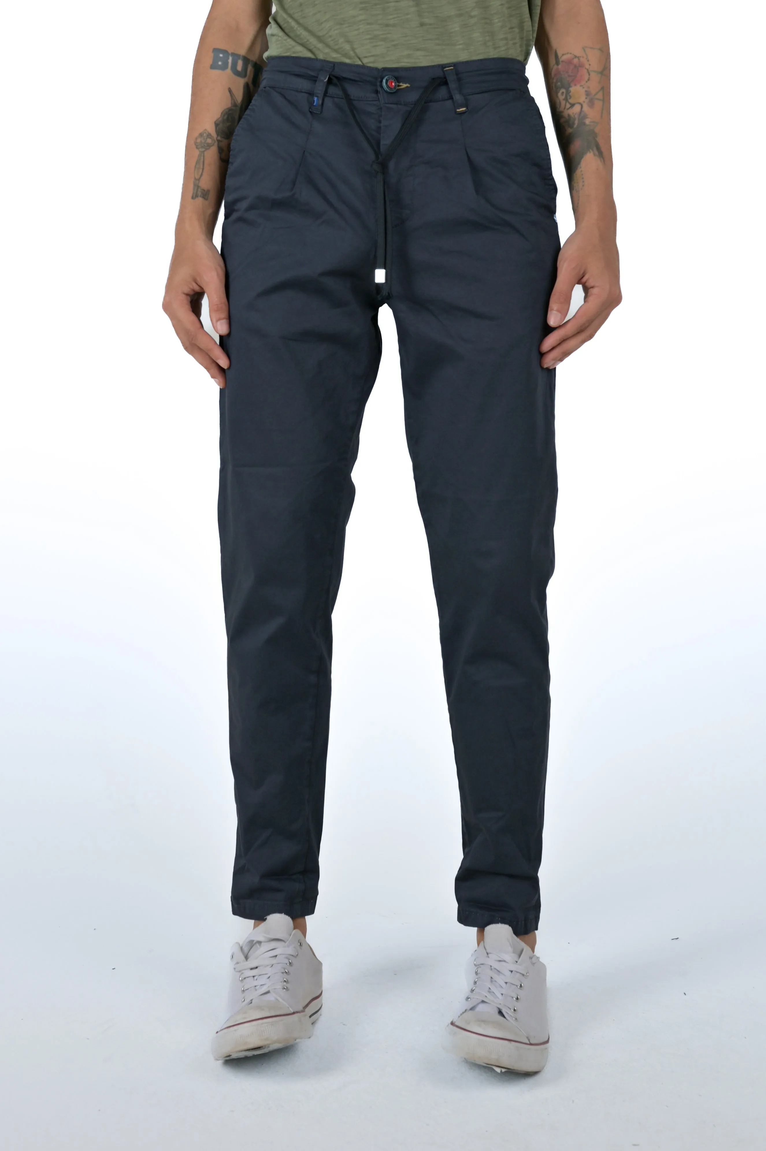 Pantaloni regular Different Raso Blu SS24