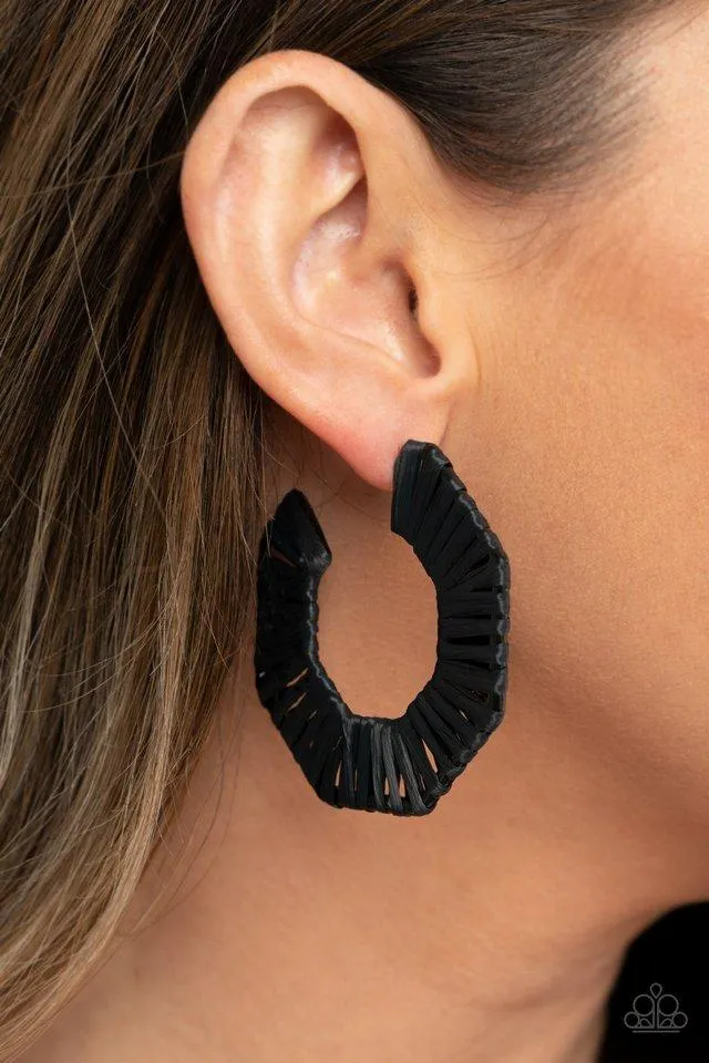 Paparazzi Fabulously Fiesta - Black Earrings