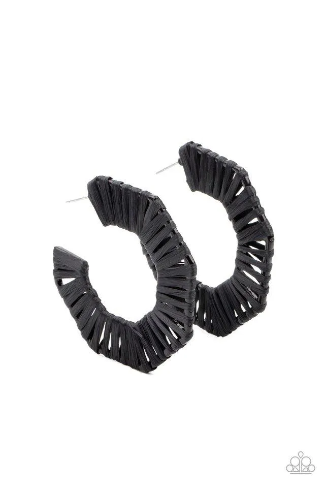 Paparazzi Fabulously Fiesta - Black Earrings