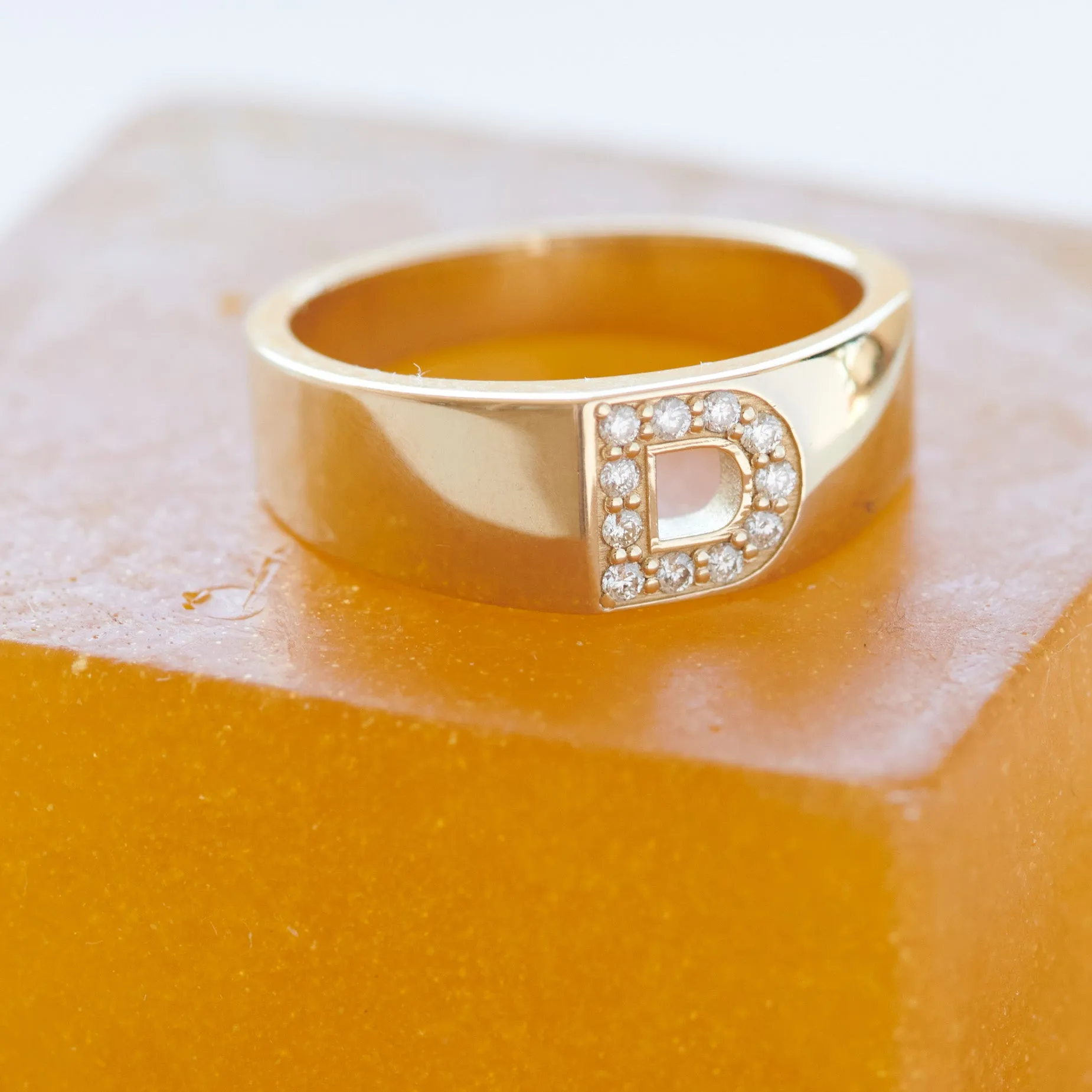 Pavé Letter Ring