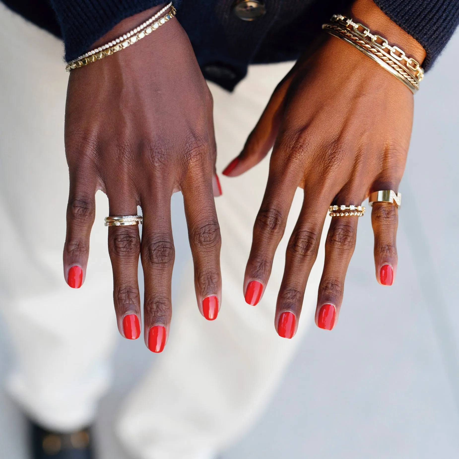 Pavé Letter Ring