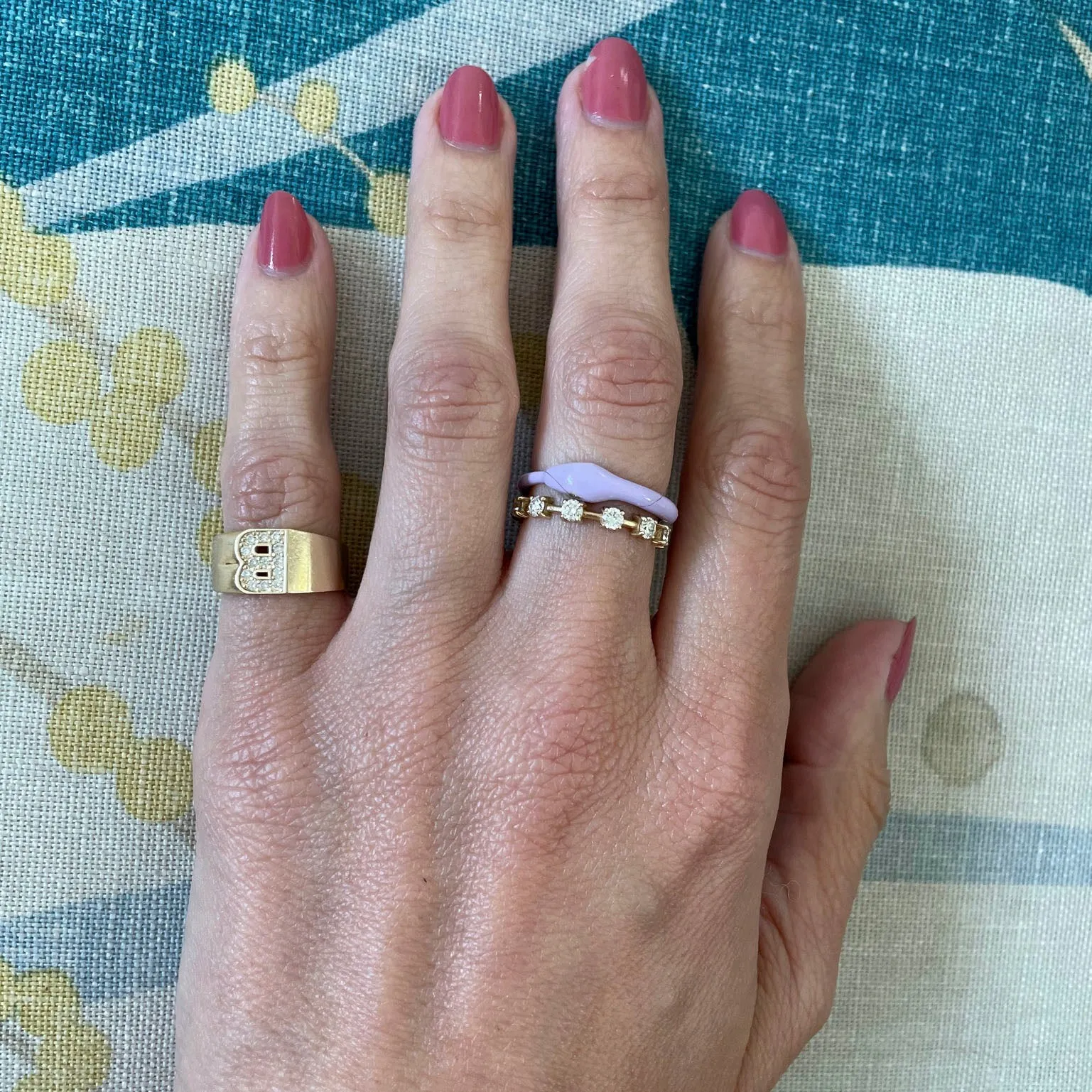 Pavé Letter Ring