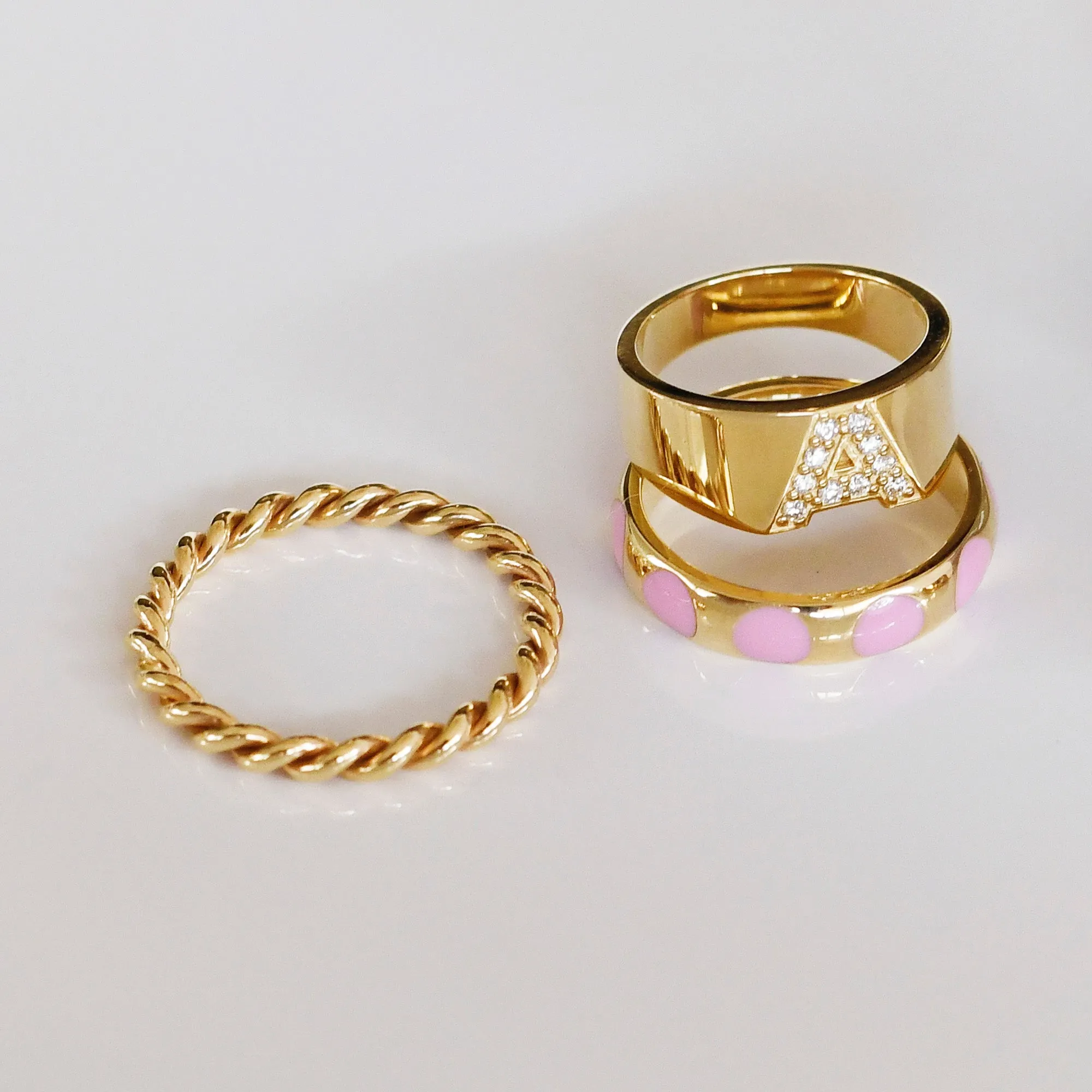 Pavé Letter Ring