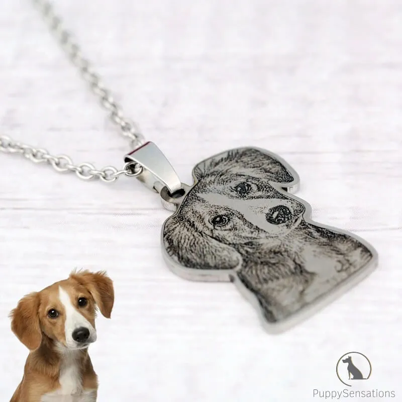 Personalized Dog Necklace with Engraving in Solid 925 Sterling Silver