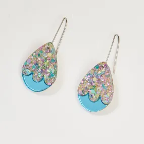 Petal Drop Earrings - Mermaid Blue