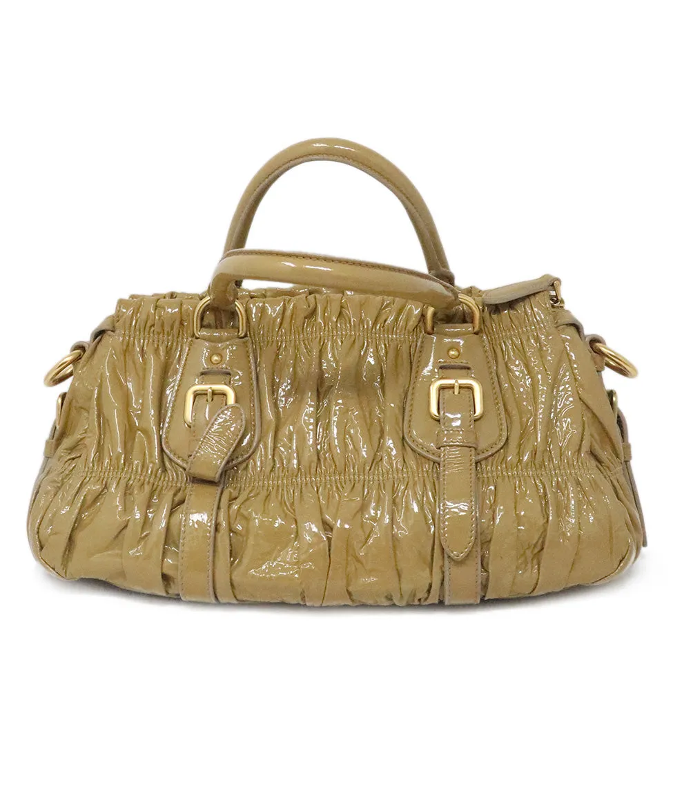 Prada Tan Patent Leather Satchel