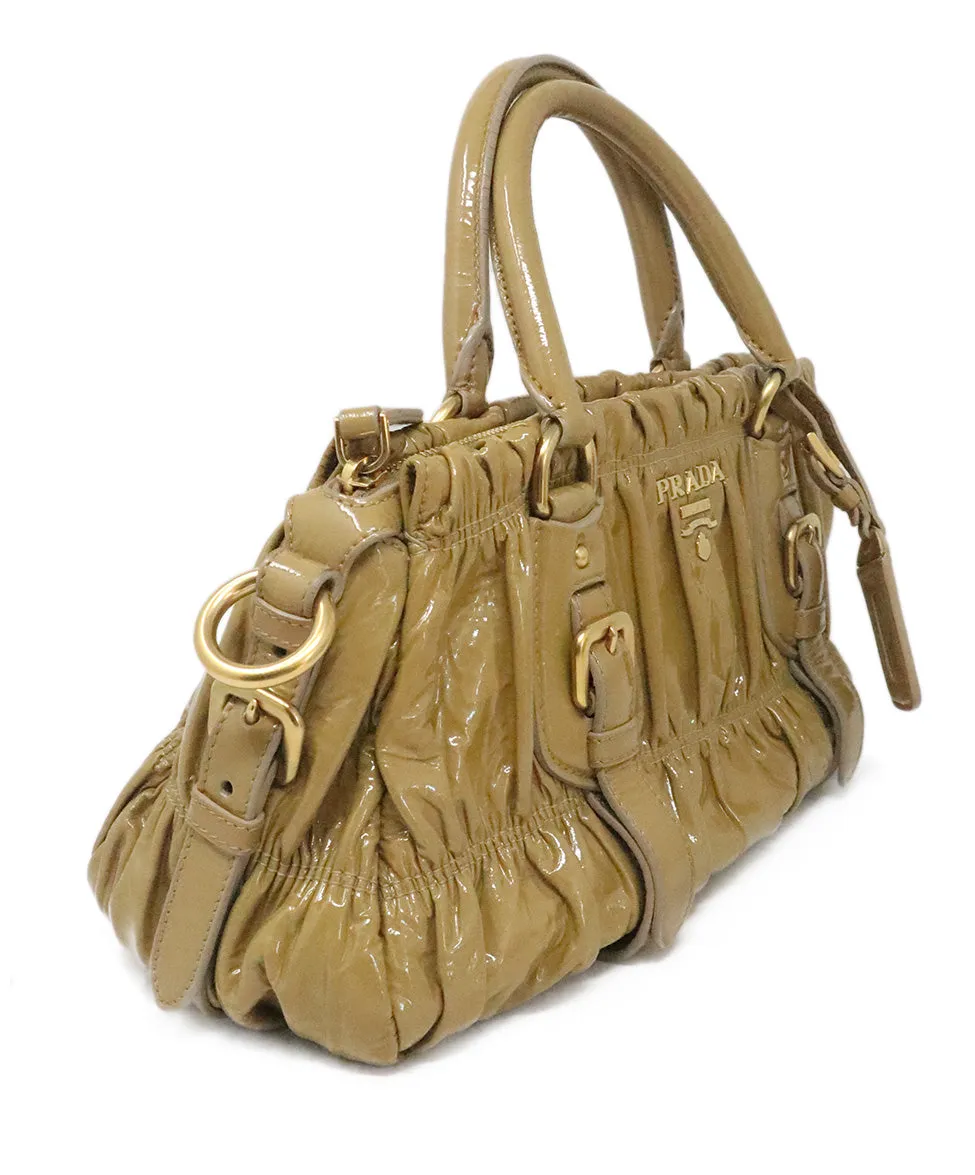 Prada Tan Patent Leather Satchel