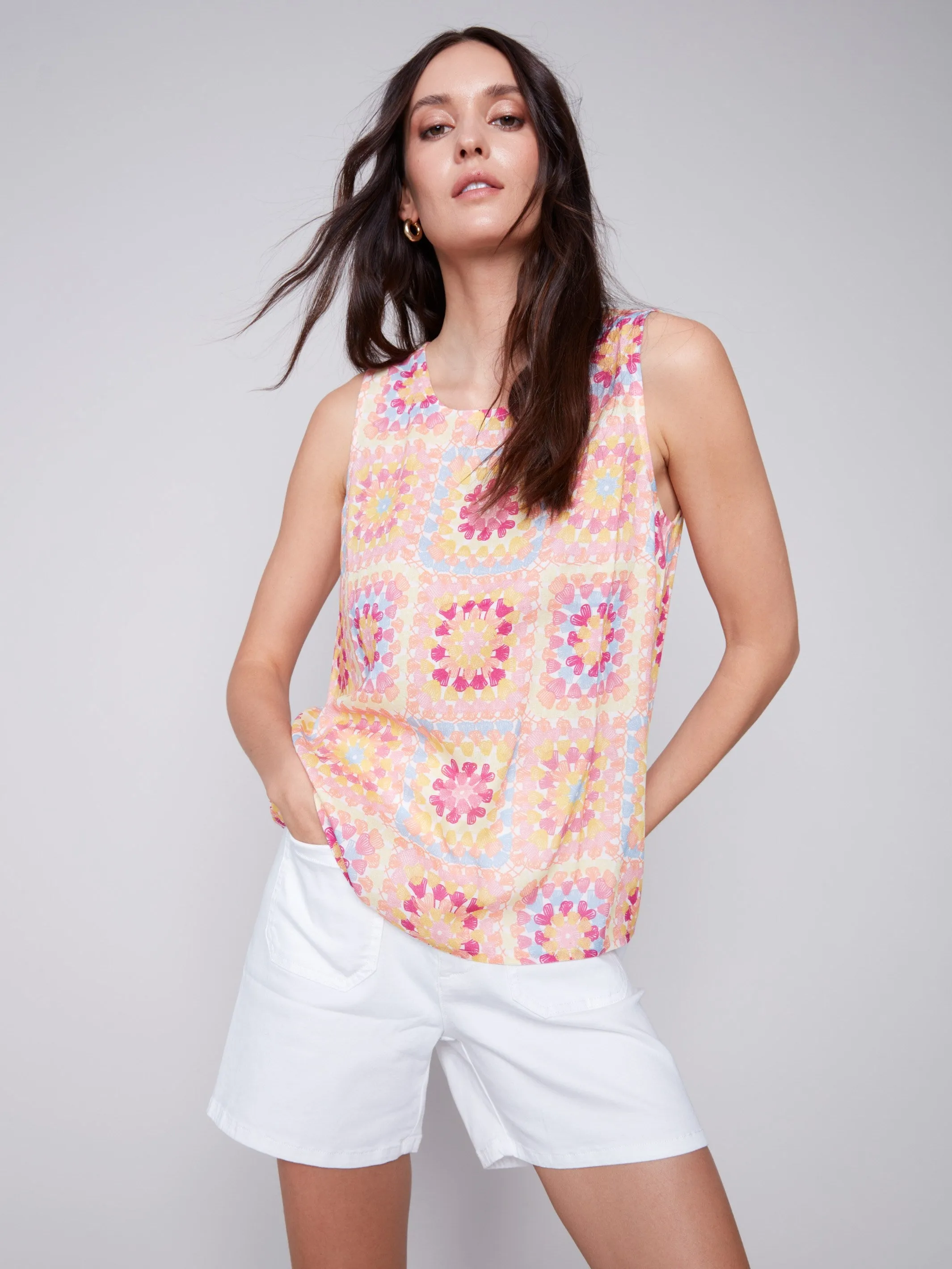 Printed Sleeveless Top - Festival