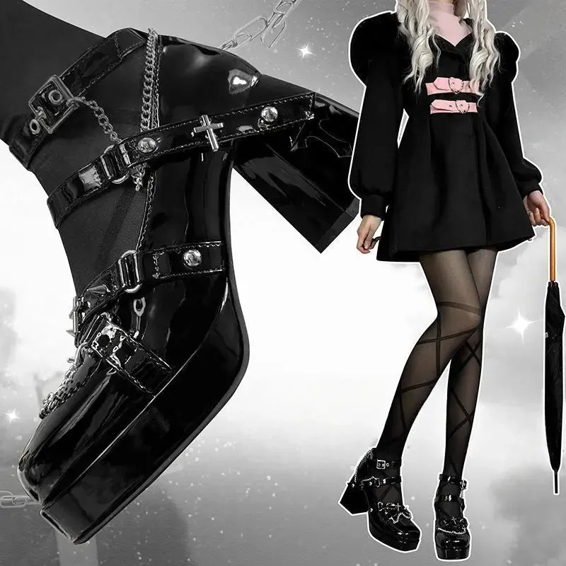 Punk Cross Lolita High Heels