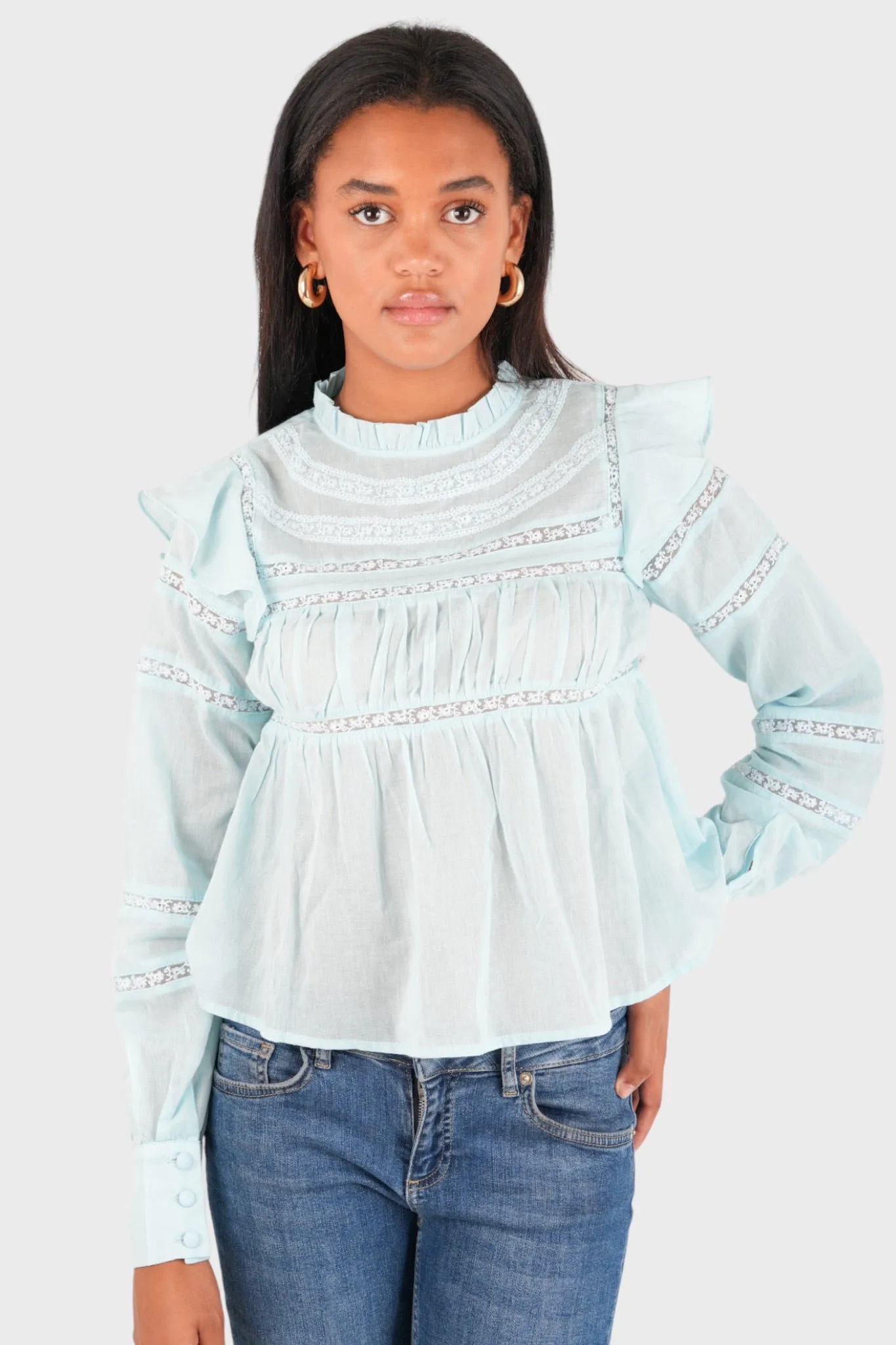 "Amour" blouse light blue