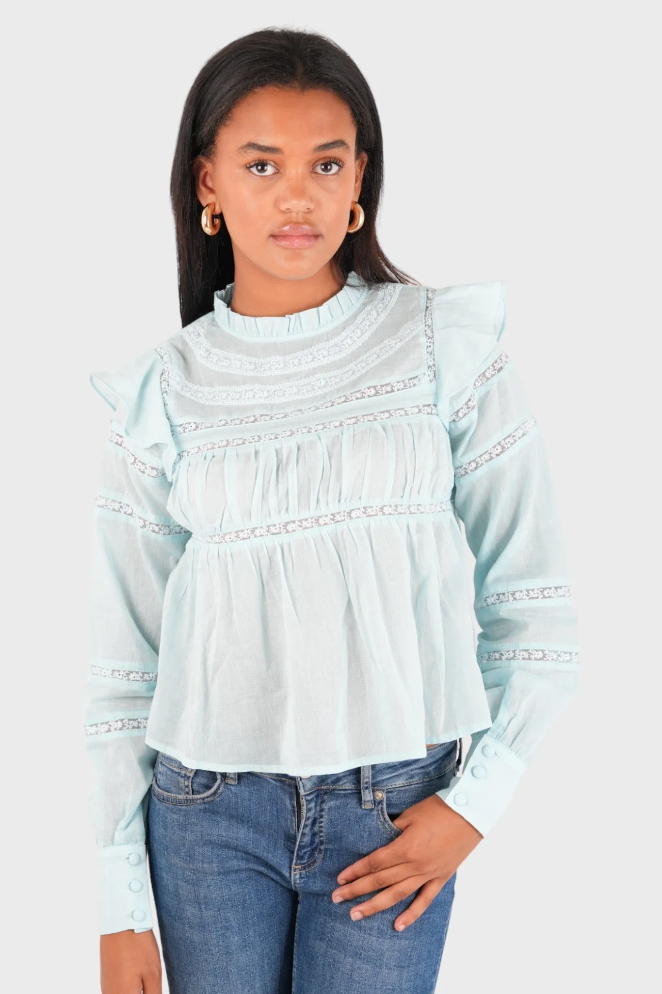 "Amour" blouse light blue