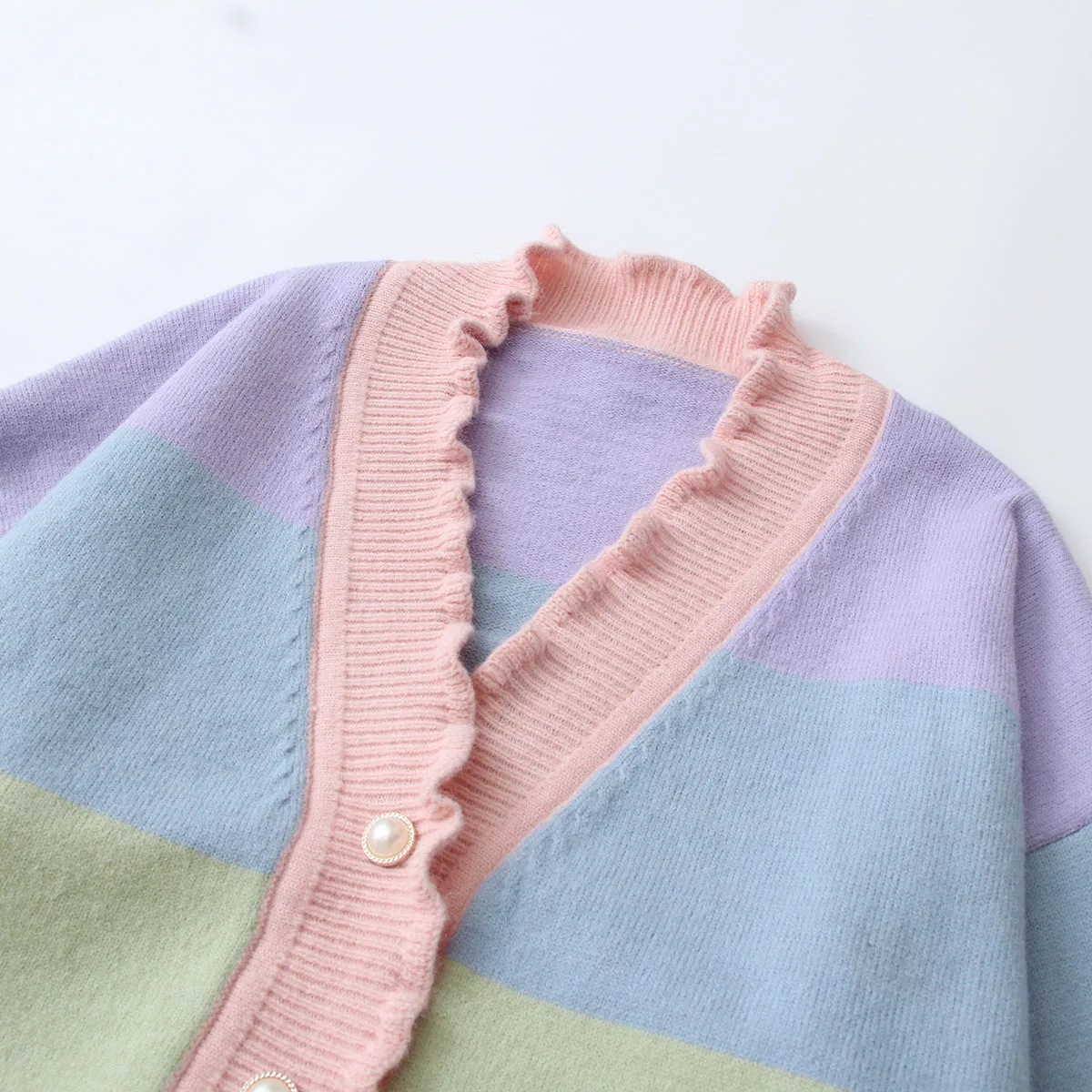 Rainbow Striped Wave Cardigan AD210069