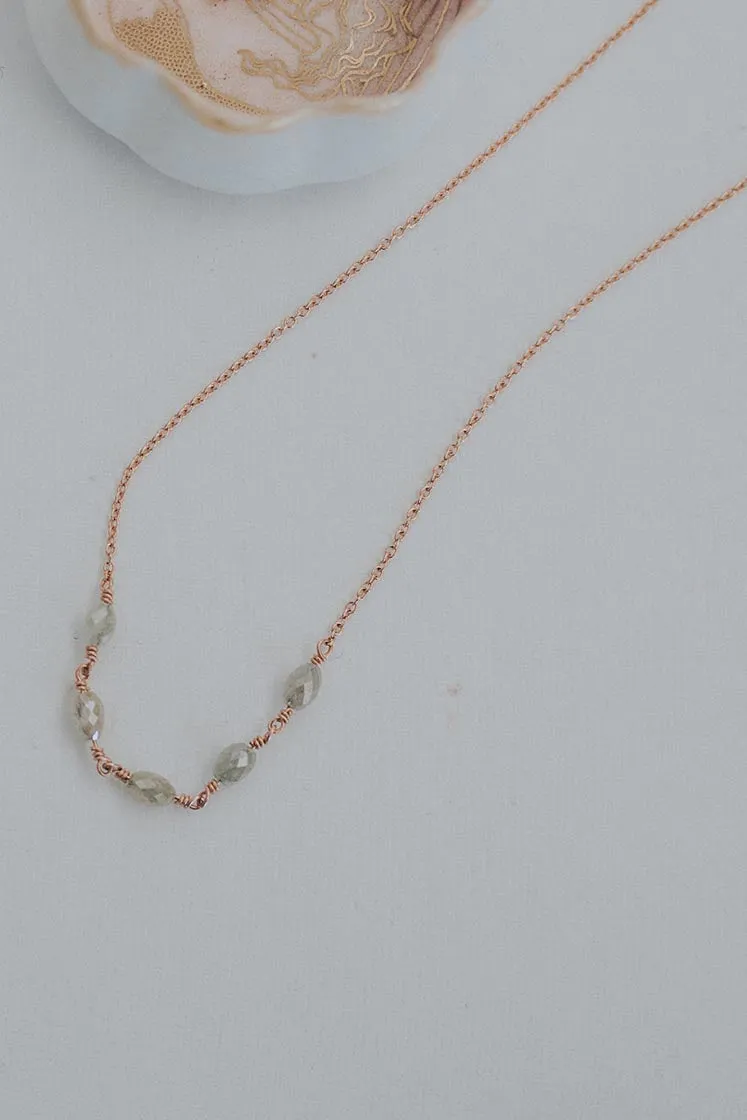 Raw Diamond Quintet Necklace - 14k