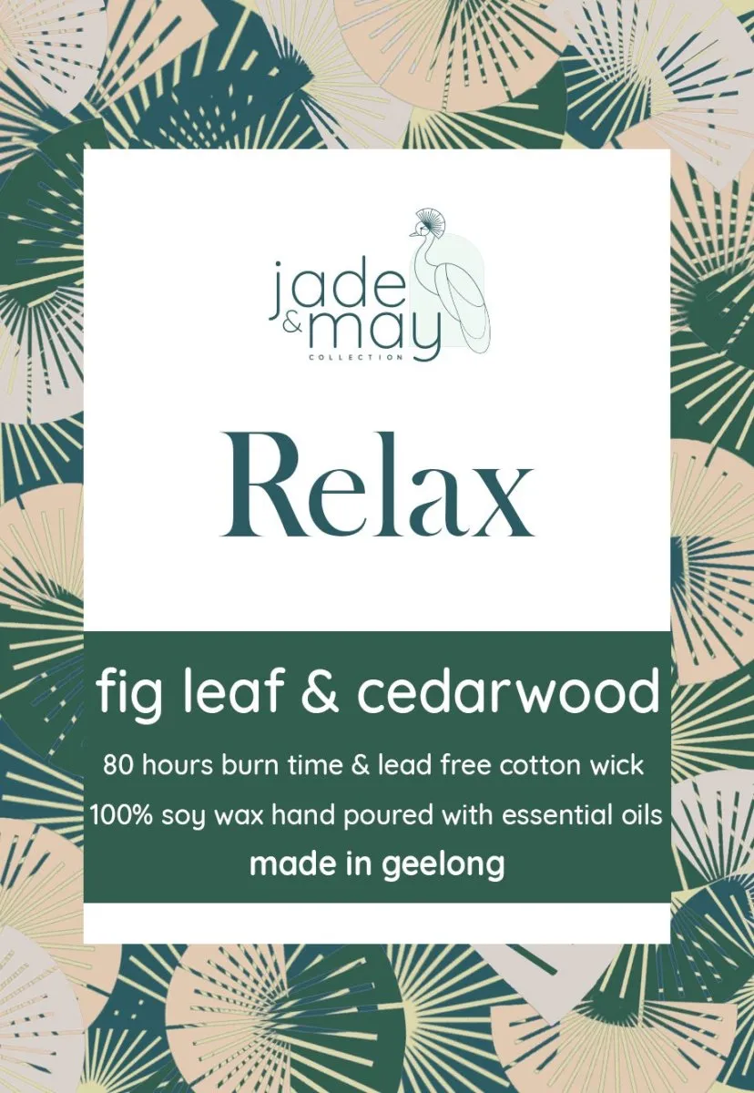 Relax - Fig Leaf & Cedarwood Soy Candle