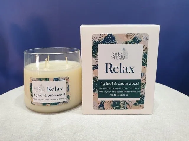 Relax - Fig Leaf & Cedarwood Soy Candle