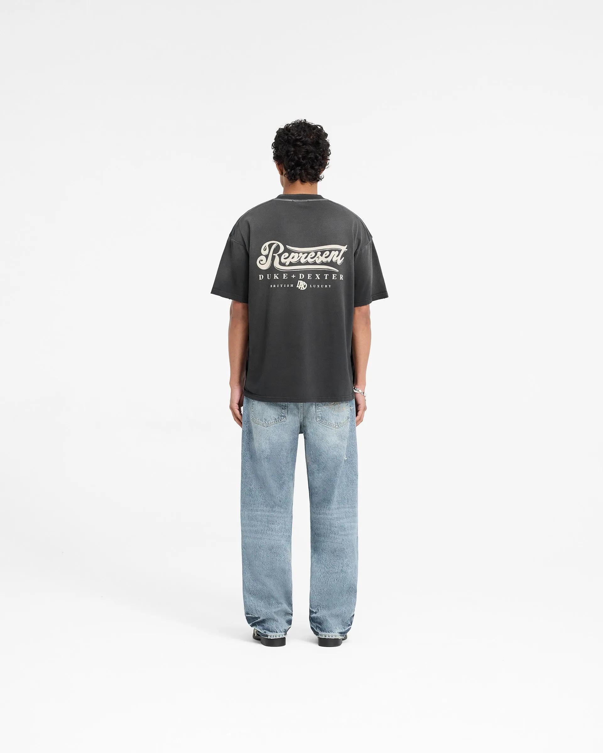 Represent X Duke   Dexter British Luxury T-Shirt - Stained Black