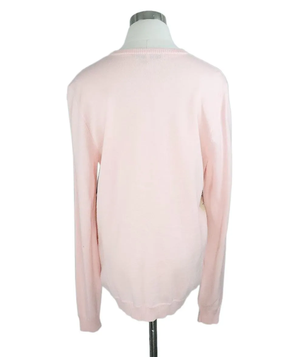 Roberto Cavalli Pink Cream Silk Wool Sweater sz 10