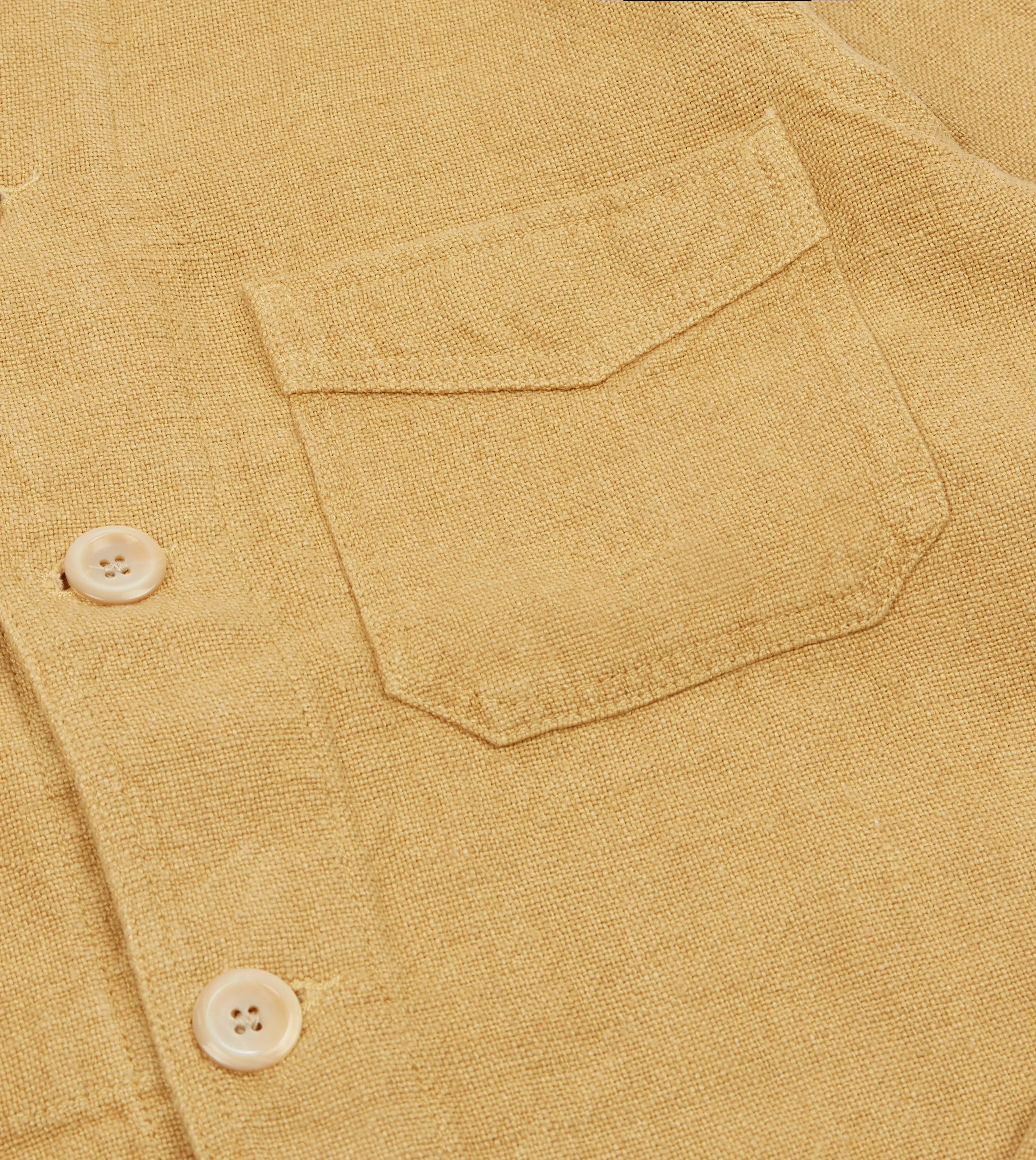 Sand Linen Five-Pocket Chore Jacket