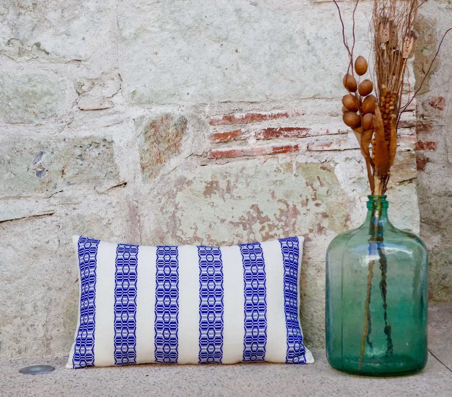 Santorini Handwoven Rectangular Cushion