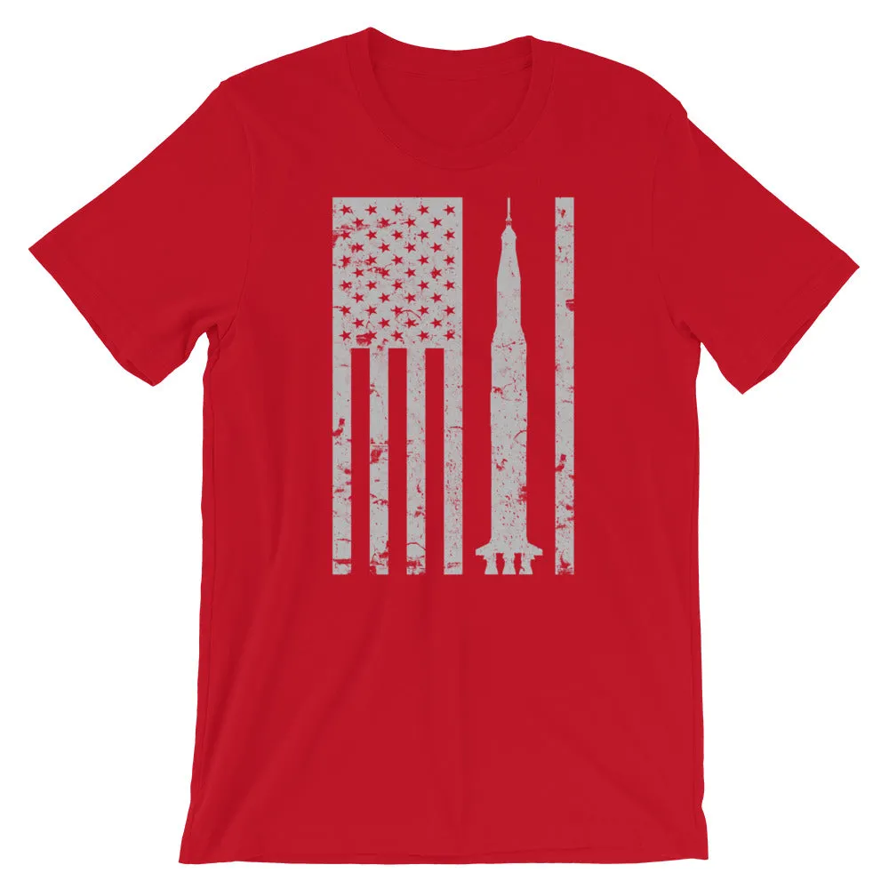 Saturn V Rocket Apollo Vintage Flag Tee