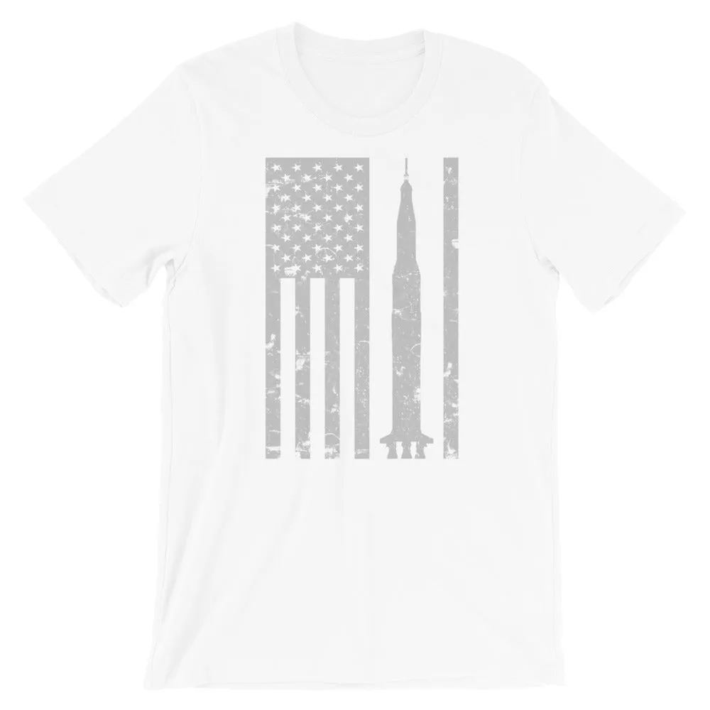 Saturn V Rocket Apollo Vintage Flag Tee