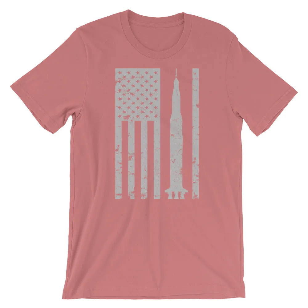 Saturn V Rocket Apollo Vintage Flag Tee