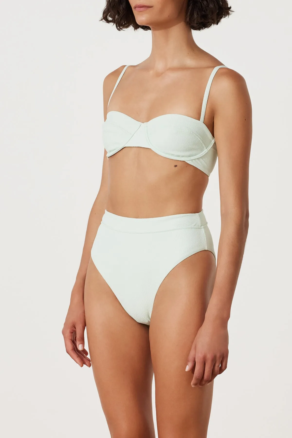 Seaglass Textured High Waistband Brief