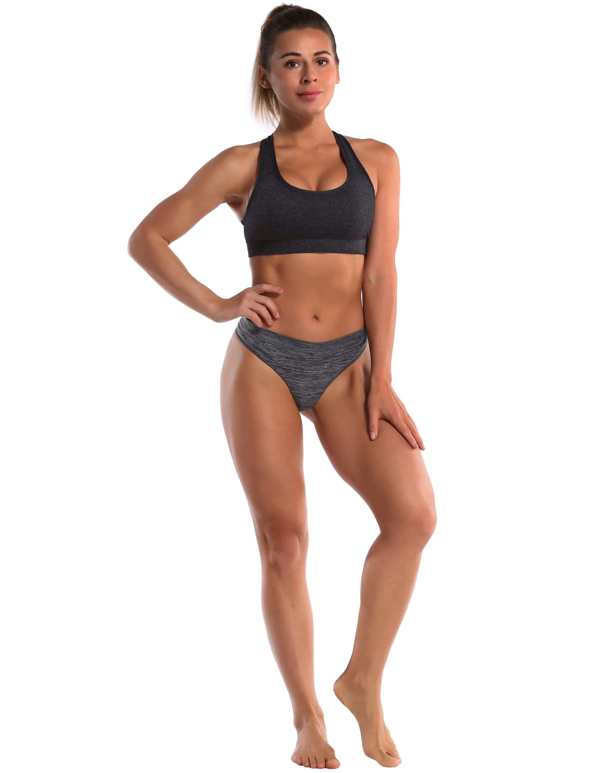 Seamless Sports Thongs Underwear heathercharcoal ins