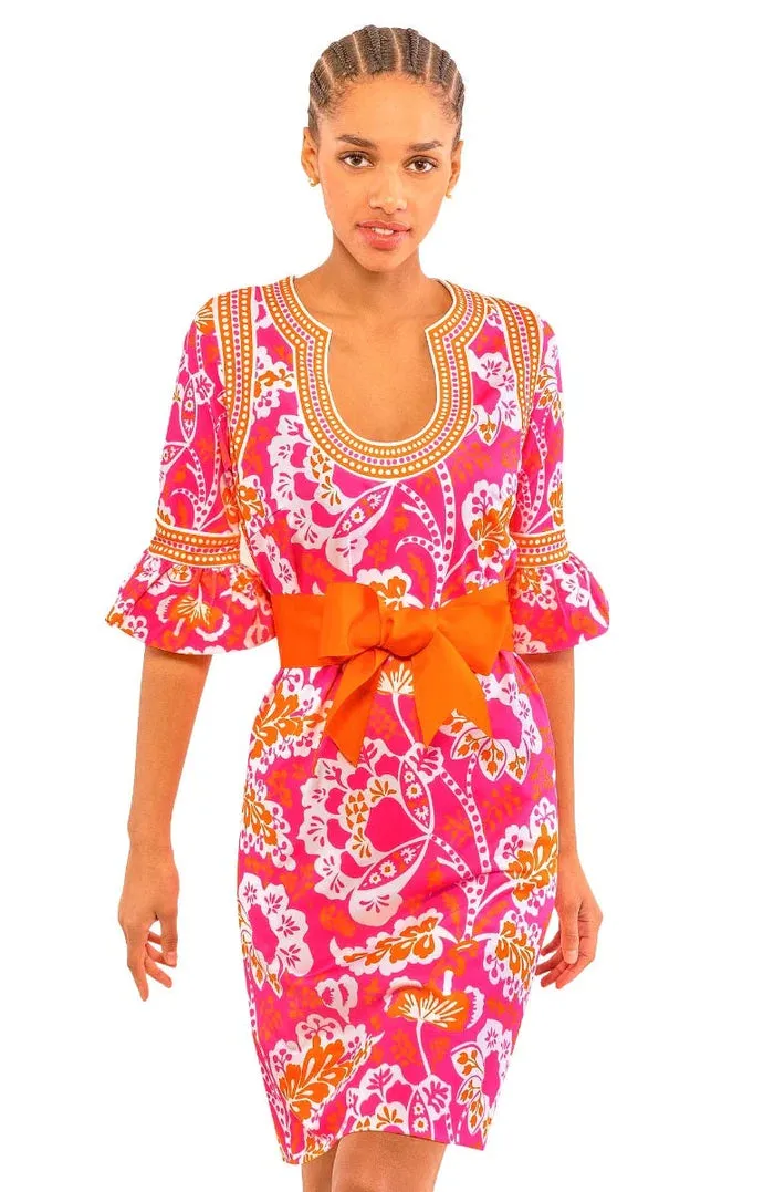 Shake Your Tushy Dress - Flora Pink/Orange