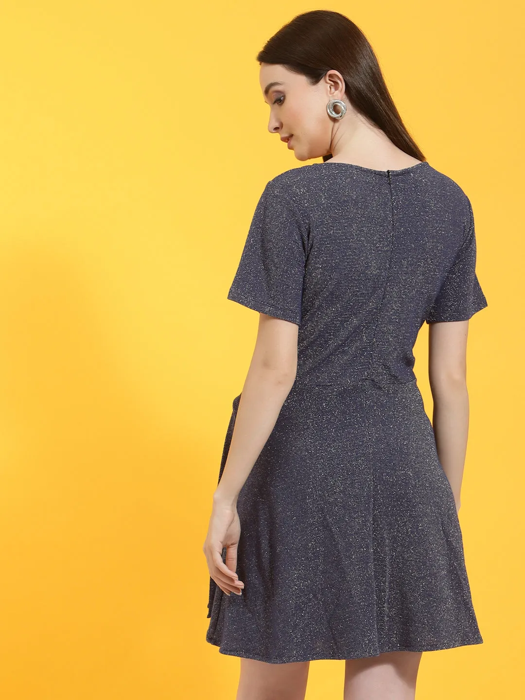 Shimmer Self Textured Overlap Dress