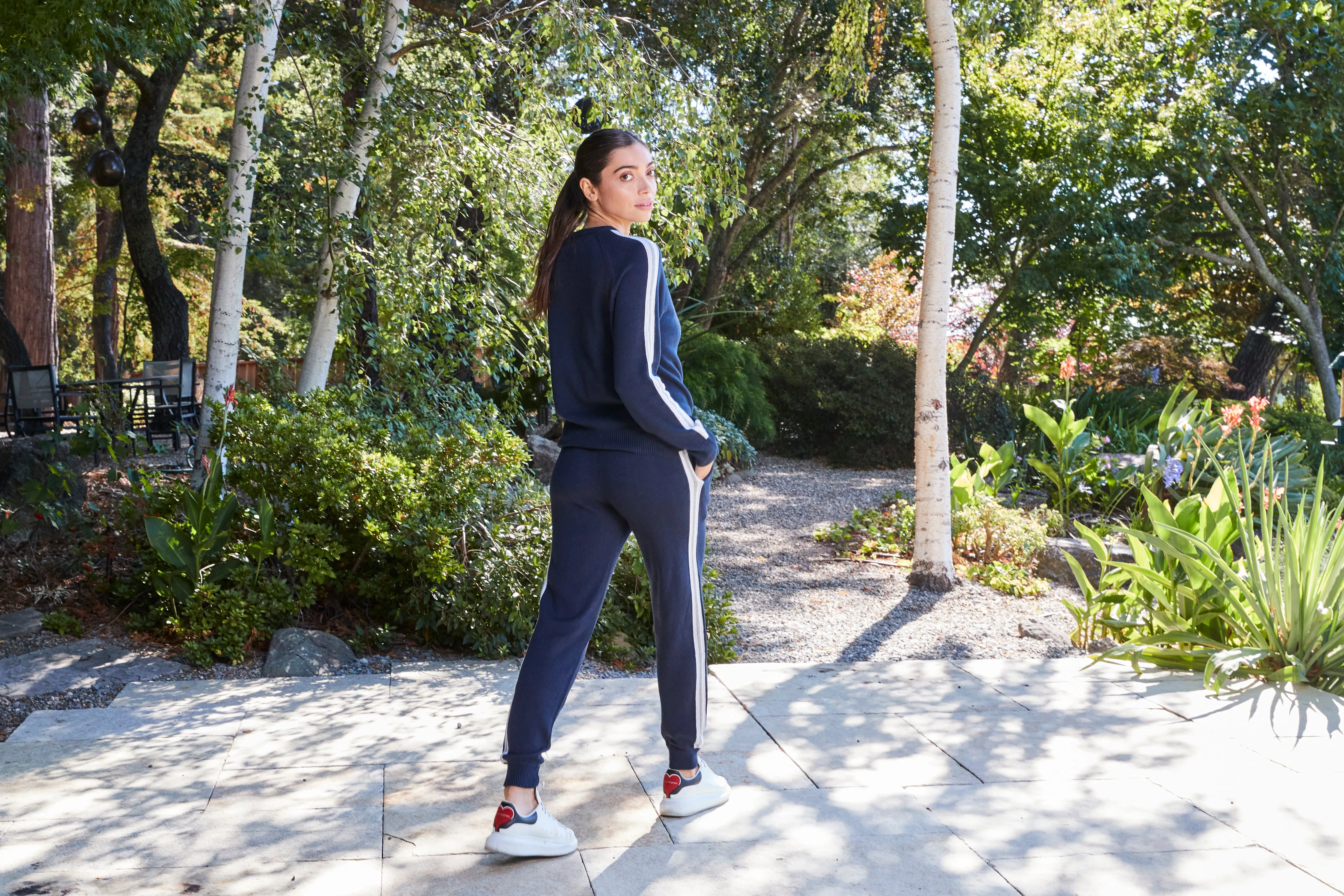 Sienna Jogger - Blue & Grey Stripes