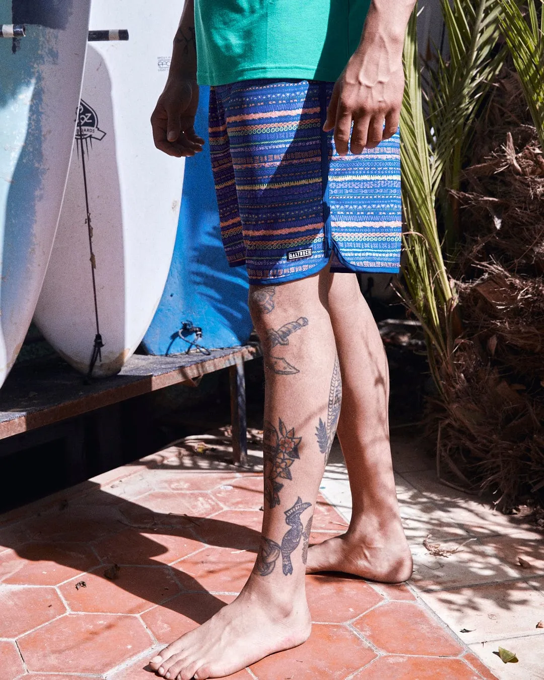 Silas - Mens Boardshorts - Blue Stripe