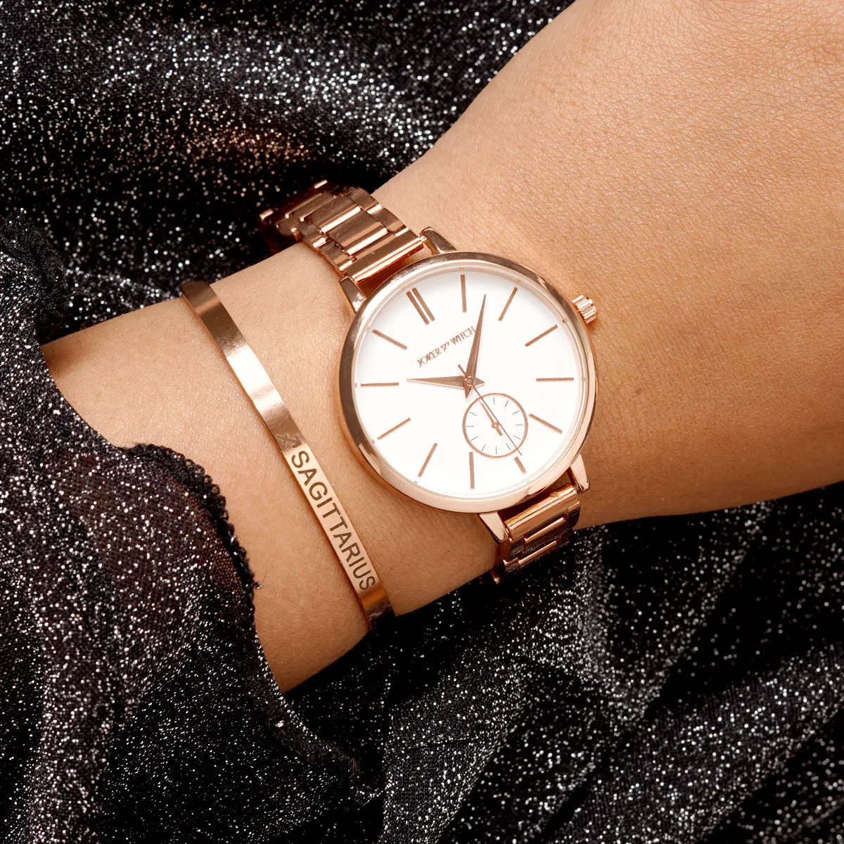 Sleek Sagittarius Watch Bracelet Stack