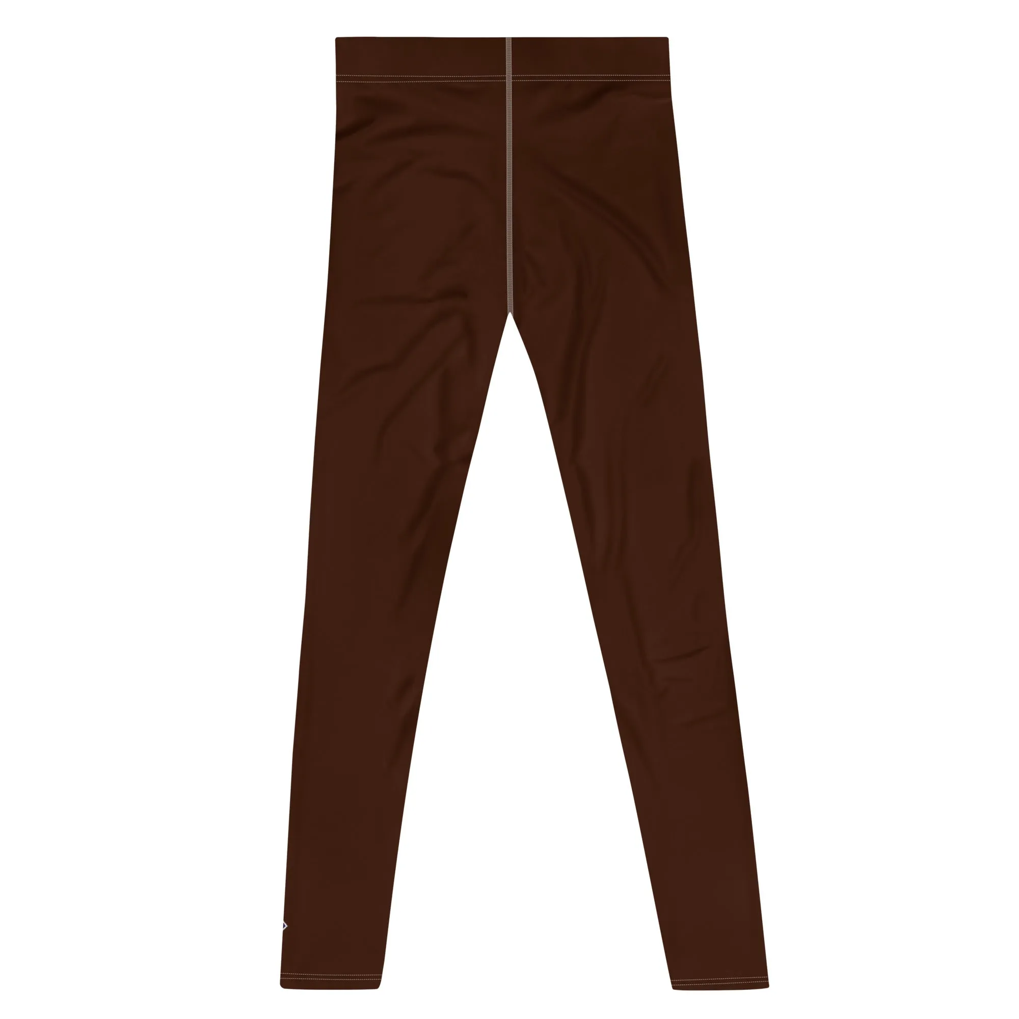 Sleek Silhouette: Men's Solid Color Yoga Pants Leggings - Chocolate