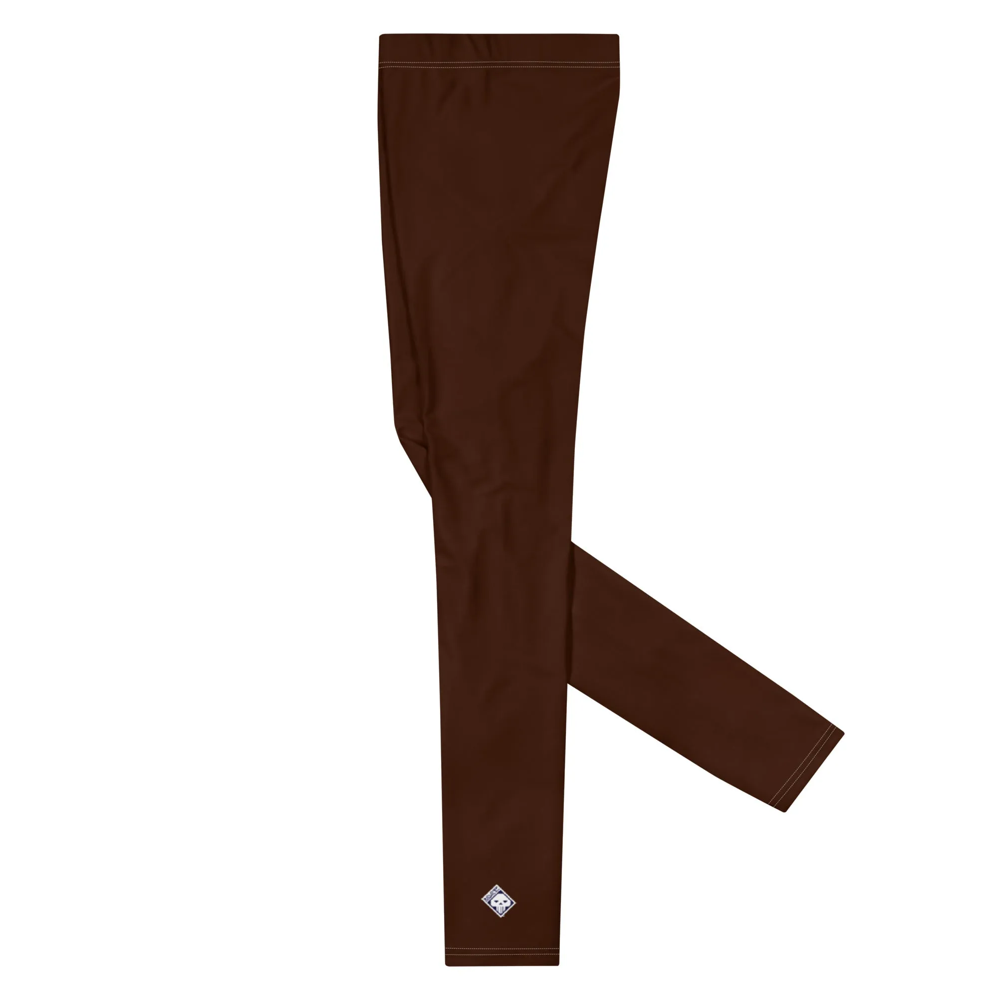 Sleek Silhouette: Men's Solid Color Yoga Pants Leggings - Chocolate