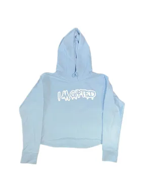 Slime Crop Hoodie in Baby Blue