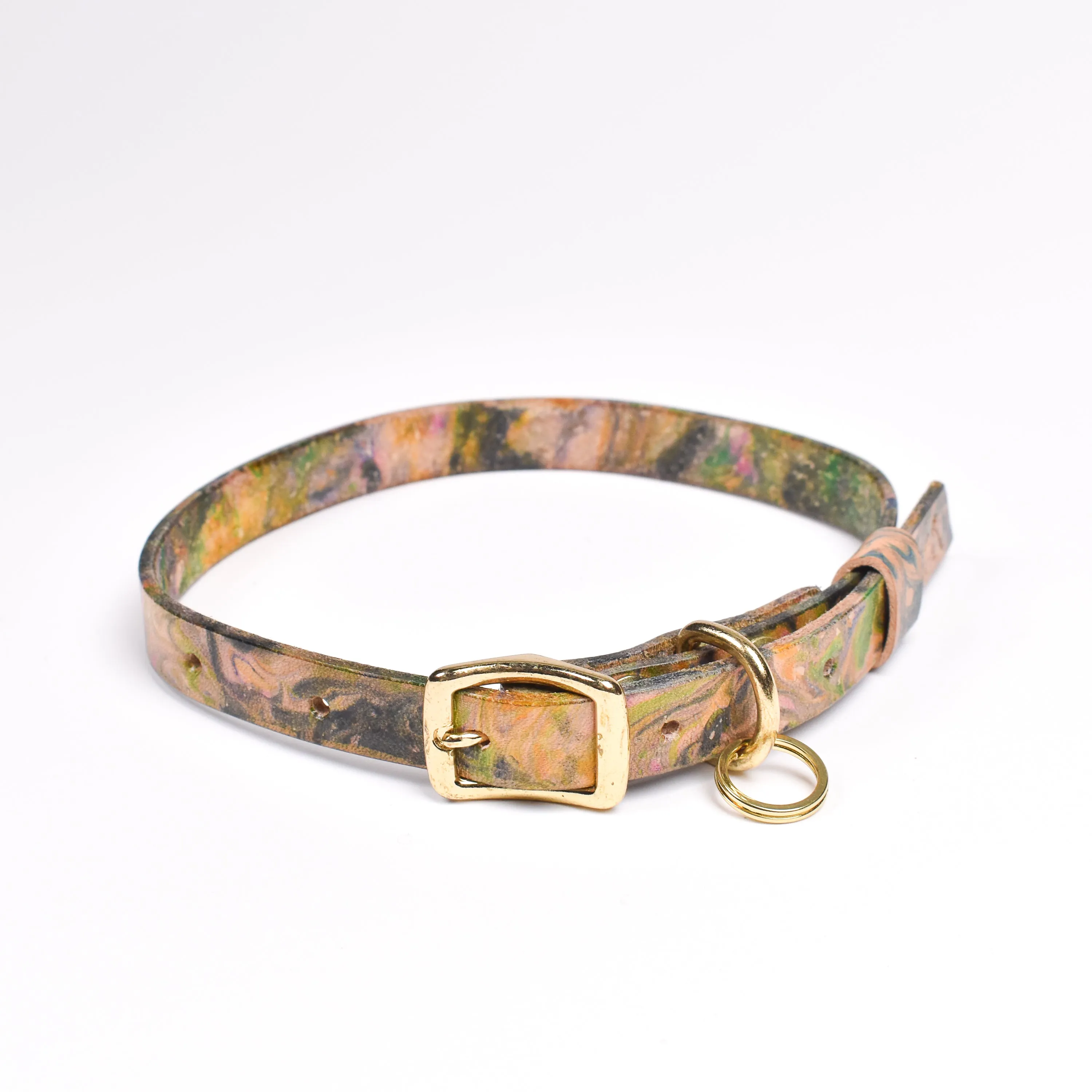 Small Pet Collar • Marbled Leather