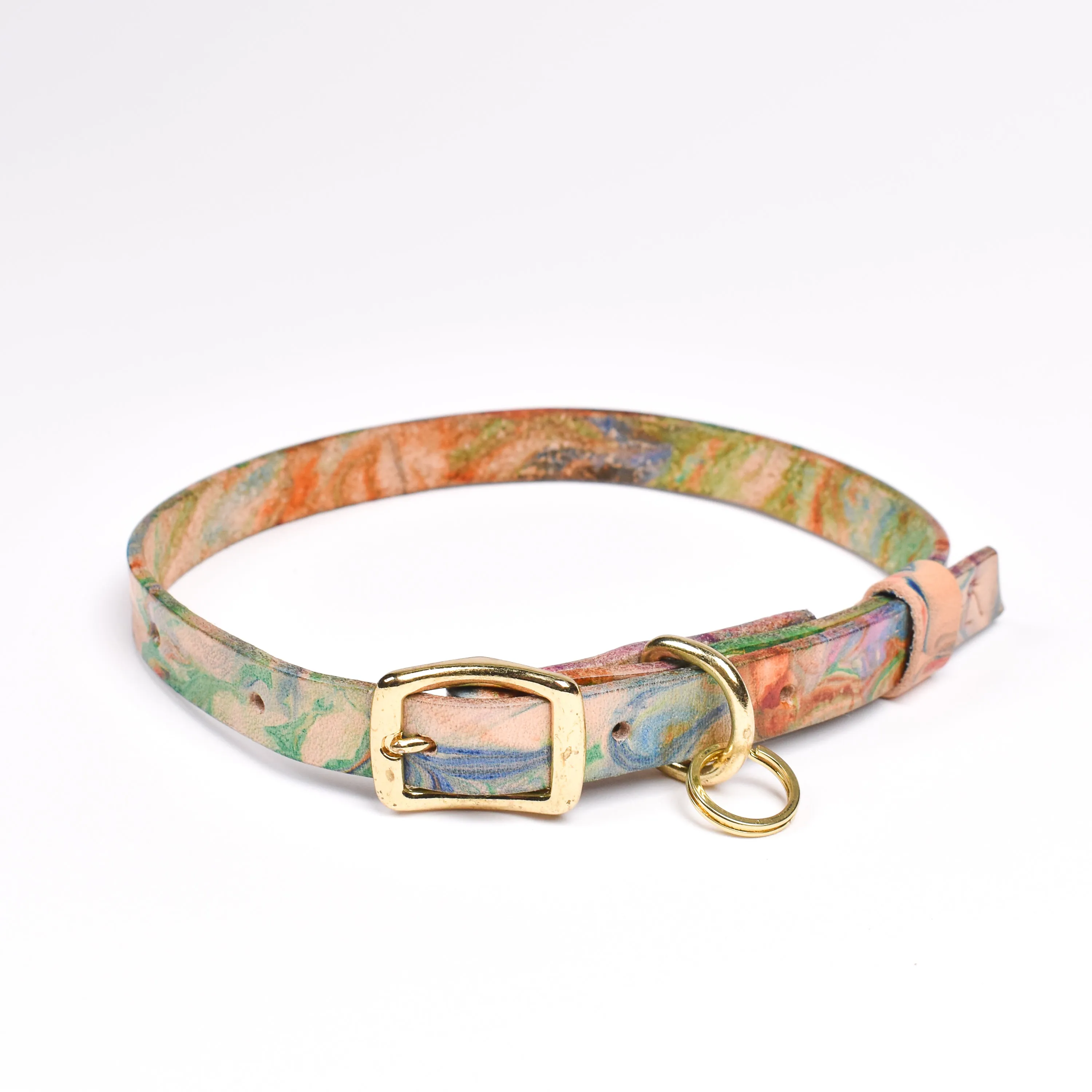 Small Pet Collar • Marbled Leather