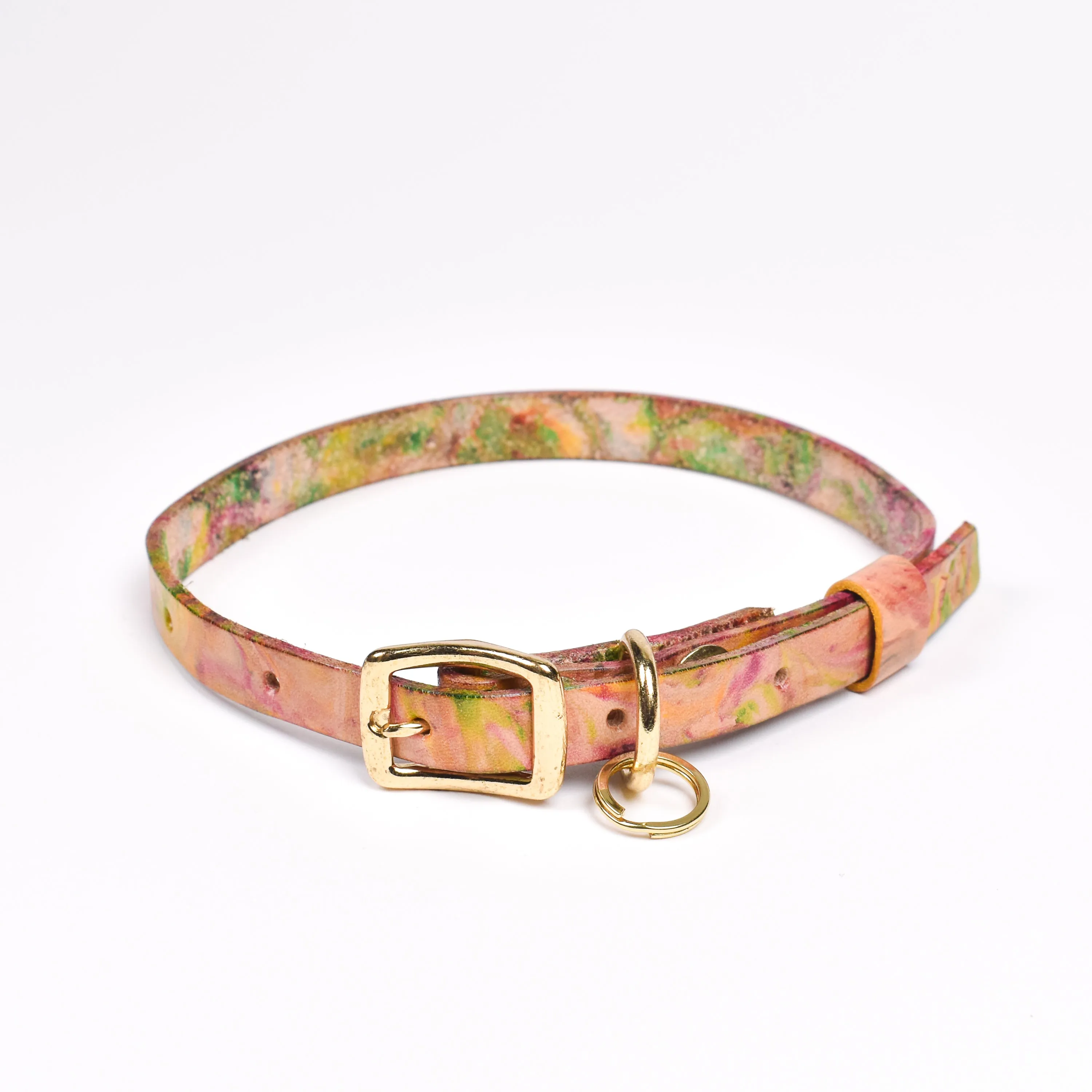 Small Pet Collar • Marbled Leather