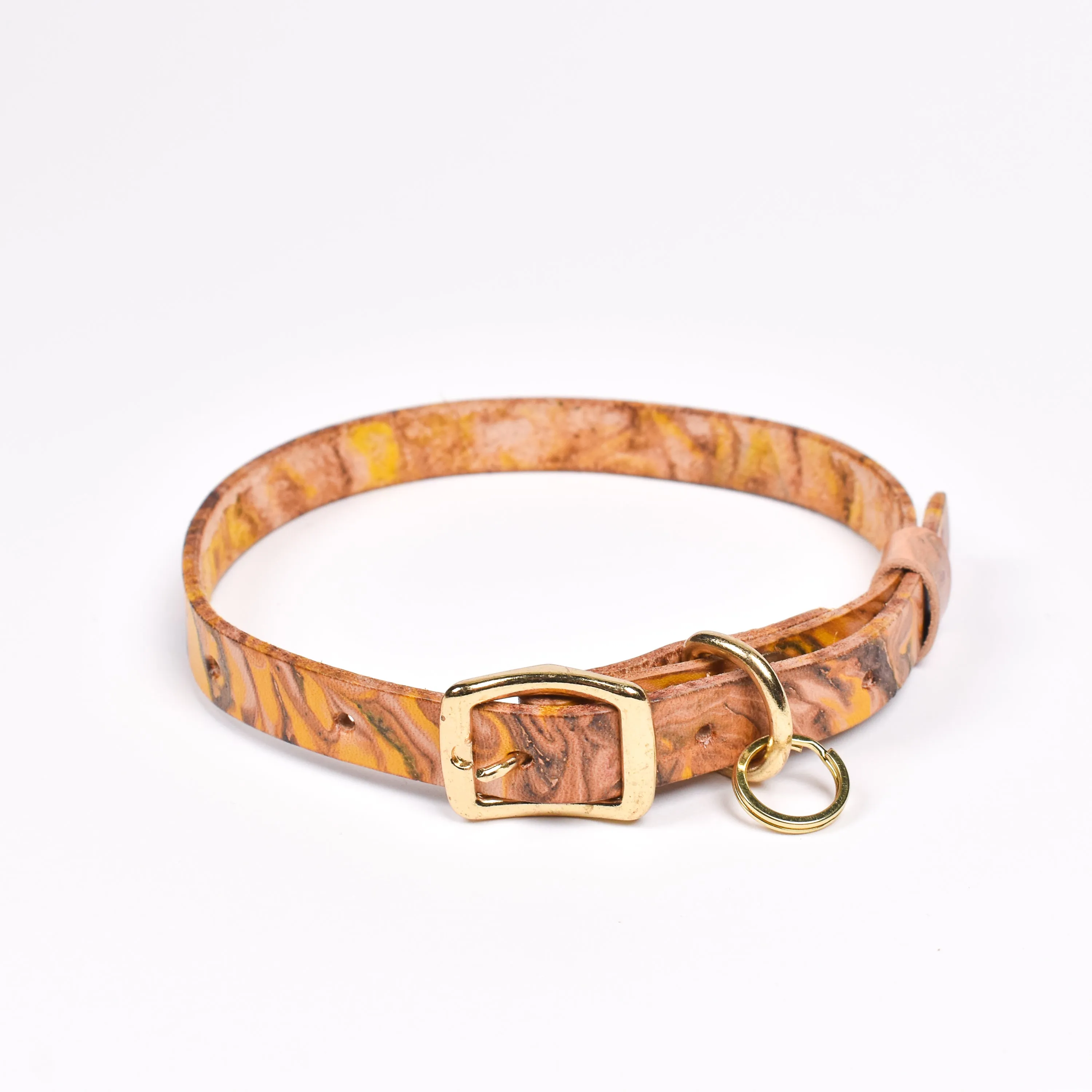 Small Pet Collar • Marbled Leather