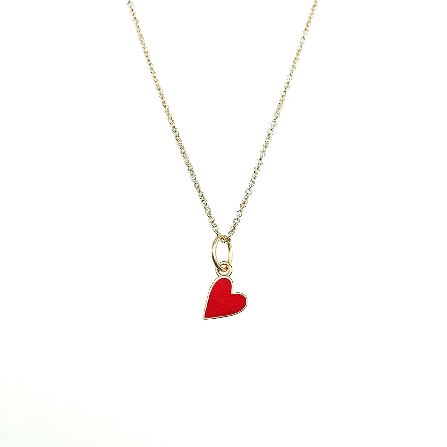 Solid Enamel Heart Necklace