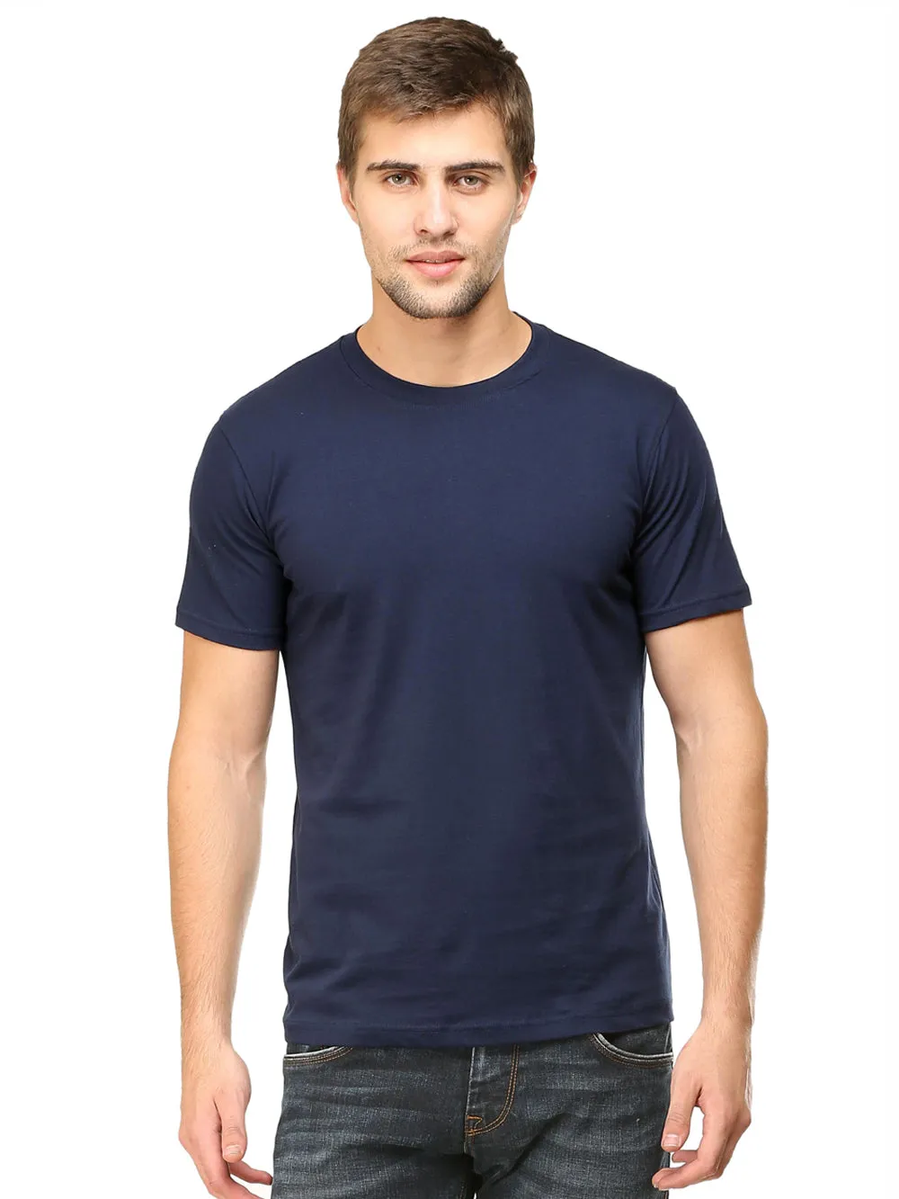 Solids : Premium Navy Blue Unisex T -shirt