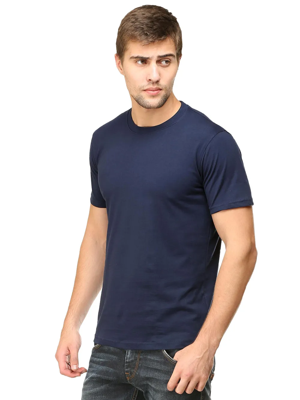 Solids : Premium Navy Blue Unisex T -shirt