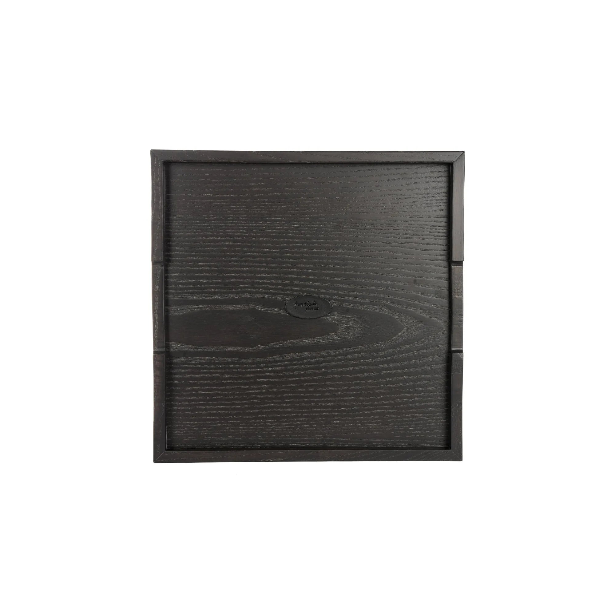 Square Wood Tray Printed Crocodile Black