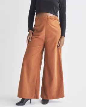 Stacie Wide Leg Maternity Pants in Vegan Suede