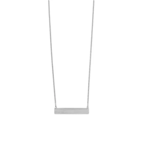 Sterling Silver Engravable Bar Necklace for Women