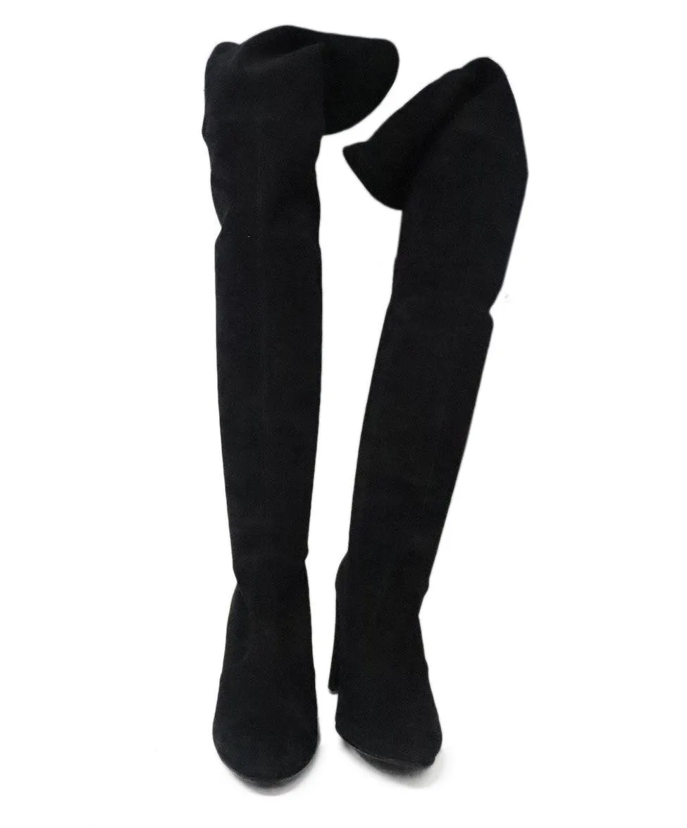 Stuart Weitzman Black Suede Knee High Boots sz 8